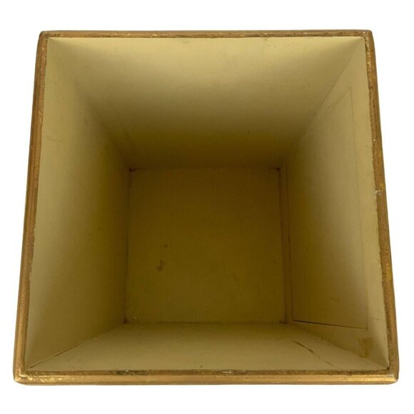 Vintage Wooden Floral Waste Basket and Tissue Box Cover Set Floral Cottagecore - Picture 7 of 15